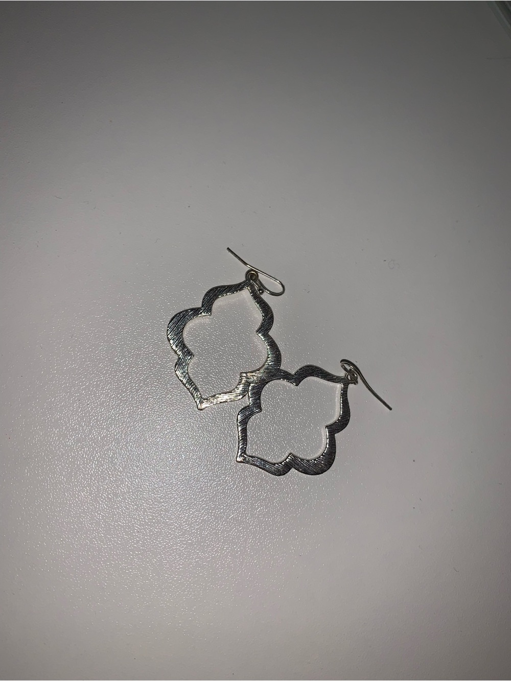 Silver Quatrefoil Drop Earrings - Unbranded